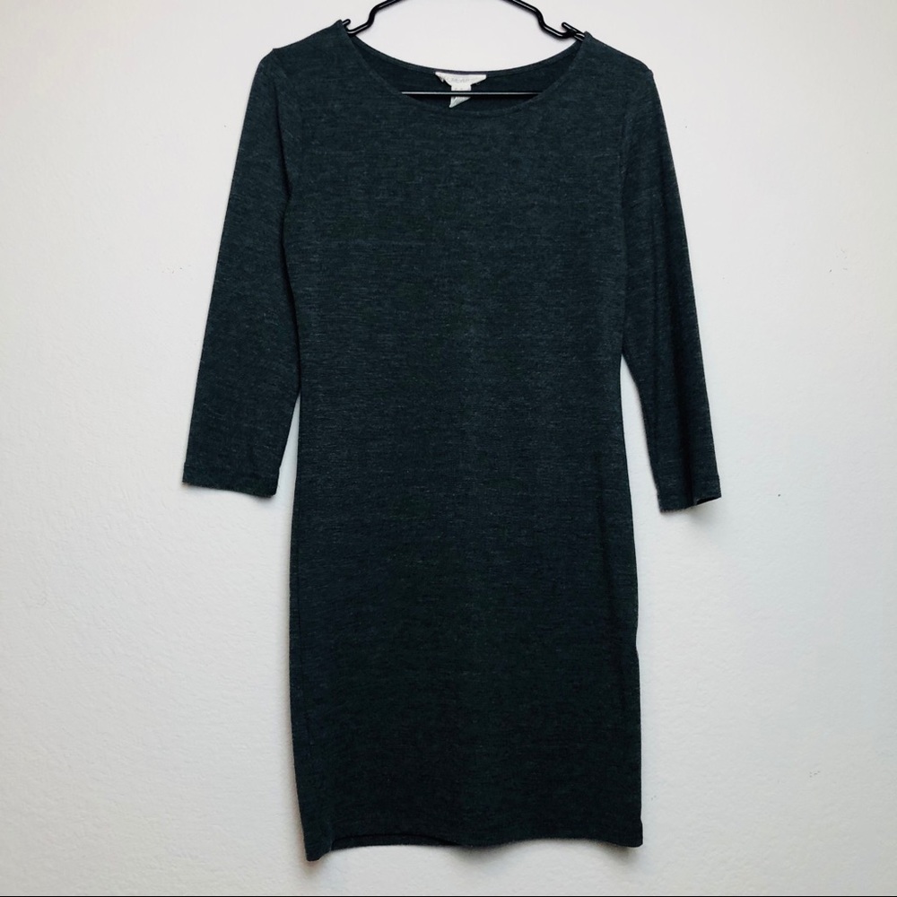 Bodycon/Fitted Scoop Neck Mini Dress Dark Grey